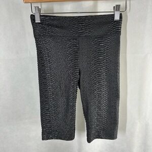 Koral Densonic Flora Black Textured High Rise Biker Shorts Size XS